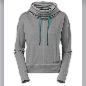 THE NORTH FACE- LANNA PULLOVER HOODIE Heather grey with teal strings